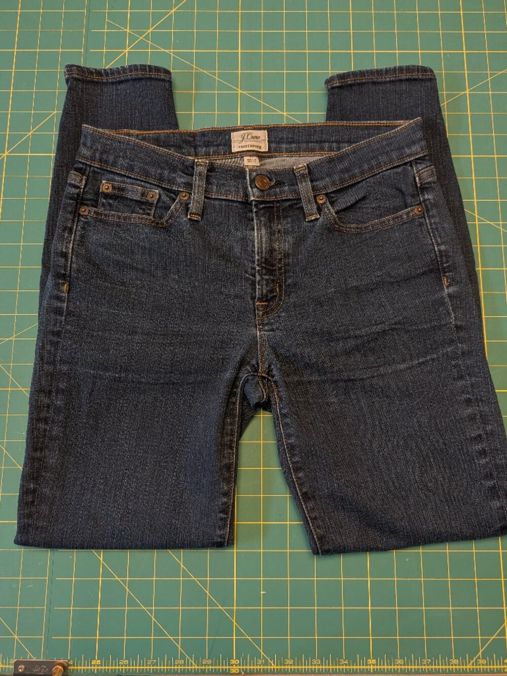 J. Crew Women's Blue Toothpick Denim Jeans Pants Size 27